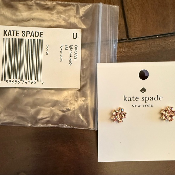 Kate Spade Pink Flower Earrings -NWT - Picture 3 of 5